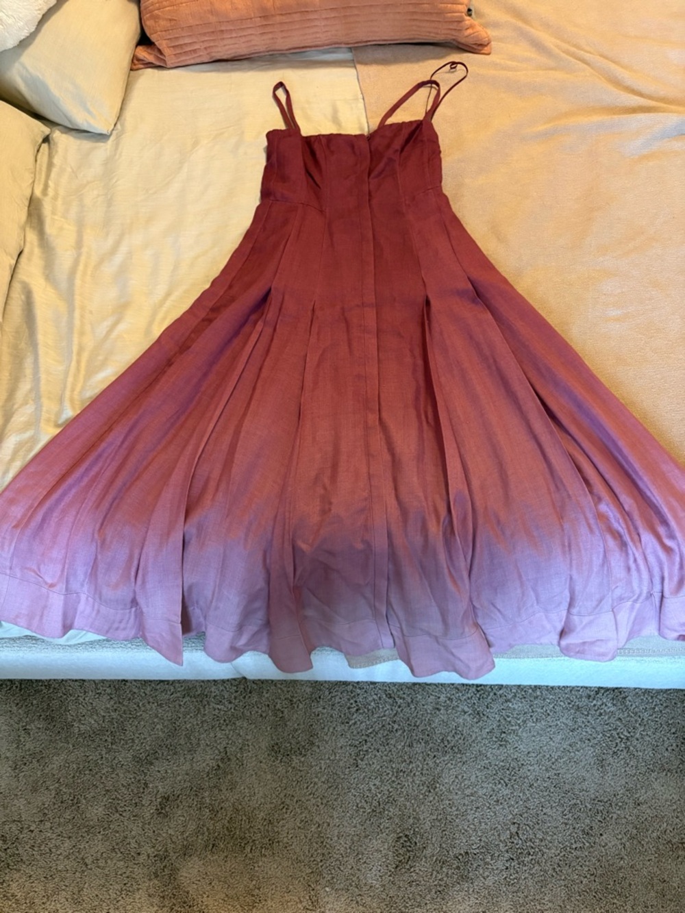 Gabriela Hearst Ombre Maxi Dress in Wine and Lavender